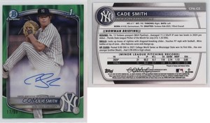 2025 Bowman Chrome Prospect Green Lava Refractor /99 Cade Smith #CPA-CS Auto