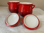 2 Vtg LE CREUSET MINI BEAN POT *LIDDED *CERAMIC *MATCHING *PRE-OWNED *EXCELLENT — photo 7