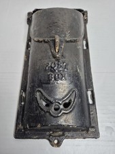 Antique Cast Iron Post Mail Box Double Flap L...