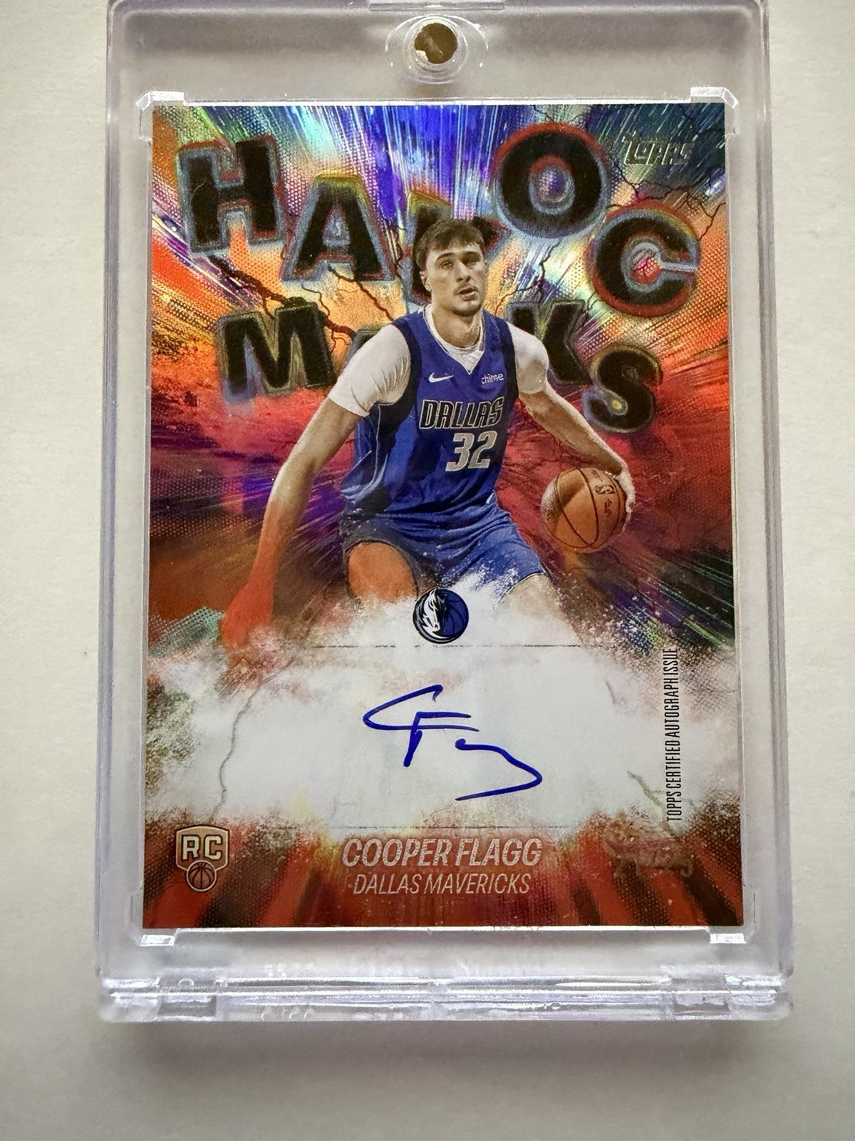 COOPER FLAGG 2025-26 TOPPS #HM-CF HAVOC MARKS ORANGE RAINBOW RC AUTO RC 21/25