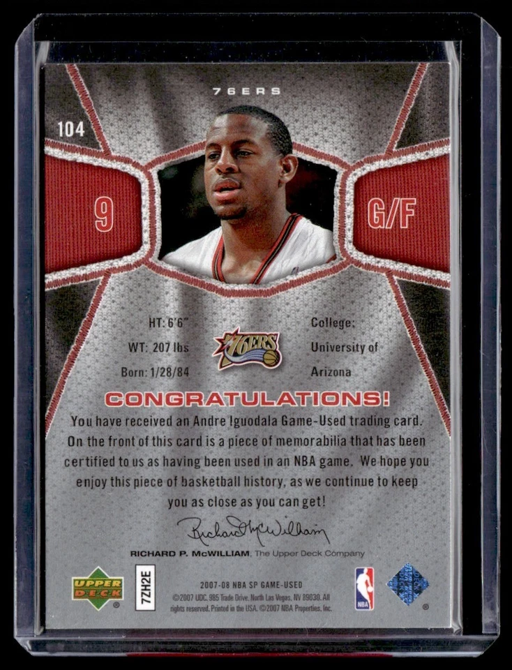 2007-08 SP Game Used Andre Iguodala #104 - Image 2 of 2