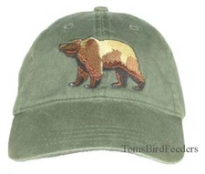 Grizzly Bear Embroidered Cotton Cap NEW Hat 