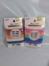 Scunci Elastics Hair ties, All Day Medium Hold, 30 Assorted 30 Black, 60 Total