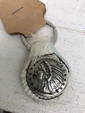 New Montana West Keychain Purse Key Ring Concho Native American Cowhide Hair