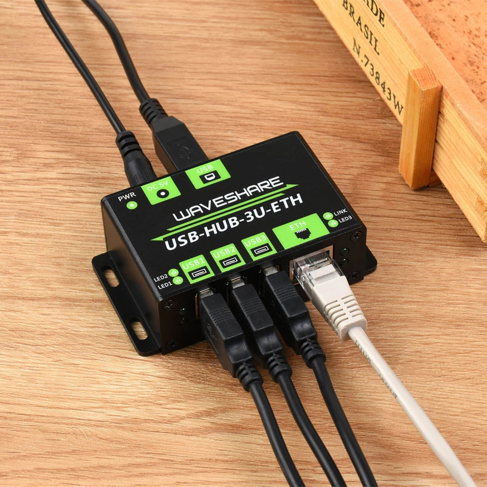 3 Way USB Hub with 100M Ethernet Port - Industrial Grade Extension Board
