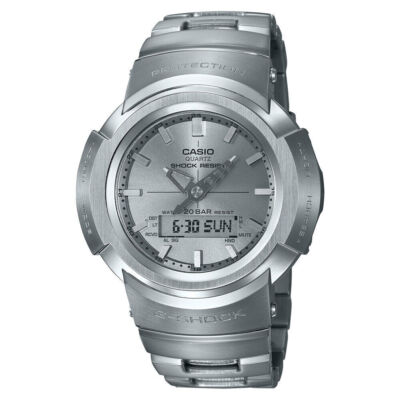 Casio G-Shock AWM-500D-1A8  Classic 1989 Analog Digital Full Metal Silver Watch 