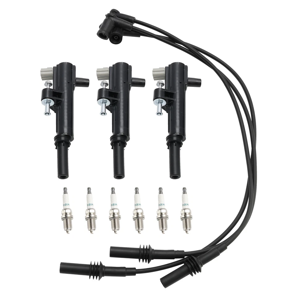 3x Ignition Coil+6x Spark Plug+3x Wire UF640 For Jeep Liberty 3.7L V6 A3 - Image 2 of 4