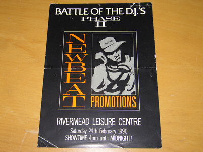 BATTLE OF THE DJ's PHASE II- READING - FRANKIE BONES GROOVERIDER 1990 RAVE FLYER