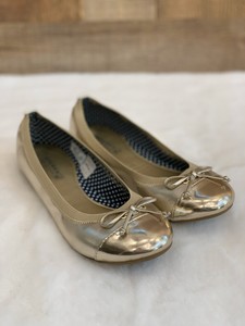 shiny gold flats
