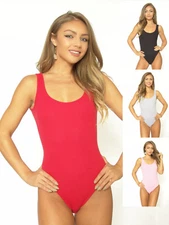TeeZees Rib-Knit Women's Bodysuit w/Snap Crotch Closure and Cotton Lining