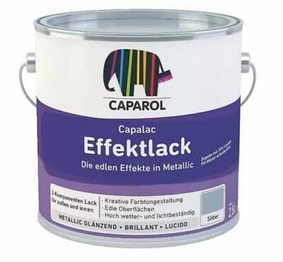 *** 2x Caparol Capalac EffektLack Silber 375ml NEU & ungeöffnet ! ***
