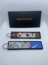 Princess Mononoke Embroidered Jet Tag Keychain