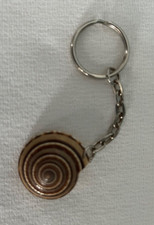 Vintage Keychain Sea Shell Collectible Metal Key Ring