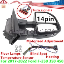 Right Door Side View Mirror W/Temperature Sensor For 2017-2022 Ford F-250 F-350