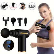 Fascia Massage Gun Deep Tissue Massager Body Muscle Relaxation with LED Touch