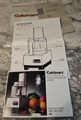 Cuisinart Little Pro Plus Food Processor Users Manual Instructions, Recipes 