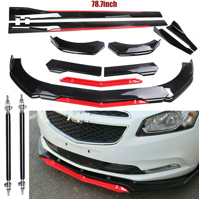 For Chevrolet Cruze Front Bumper Lip Splitter Spoiler + Strut Rods Body