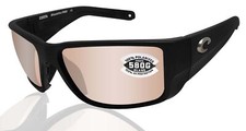 Costa Del Mar Blackfin Pro Black sunglasses Copper Silver Mirror 580 Glass Lens