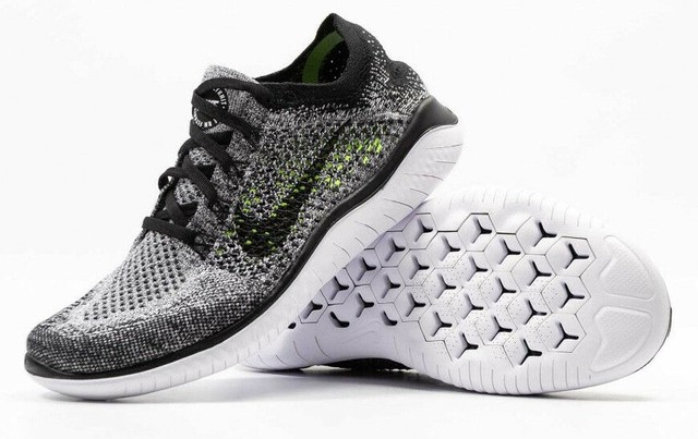 Nike Free RN Flyknit 2018 Mens Running Shoes White Black OREO 942838 101 Sz 7-8 | eBay