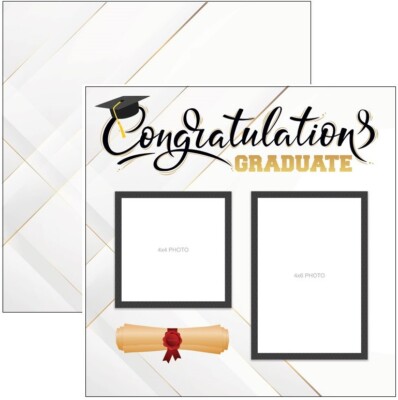 Congratulations Graduate,  DS scrapbook paper - Scrapbook Customs 30599
