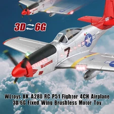 WLtoys XK A280 RC P51 Fighter 4CH Airplane 3D/6G Fixed Wing Brushless Motor Toy,