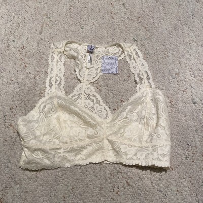 Intimately Free People Halter Style Ivory Lace Bralette Women's Size Medium NWT
