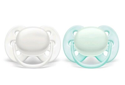 Philips Avent 0-6M Ultra Air Pacifiers in White/Green New