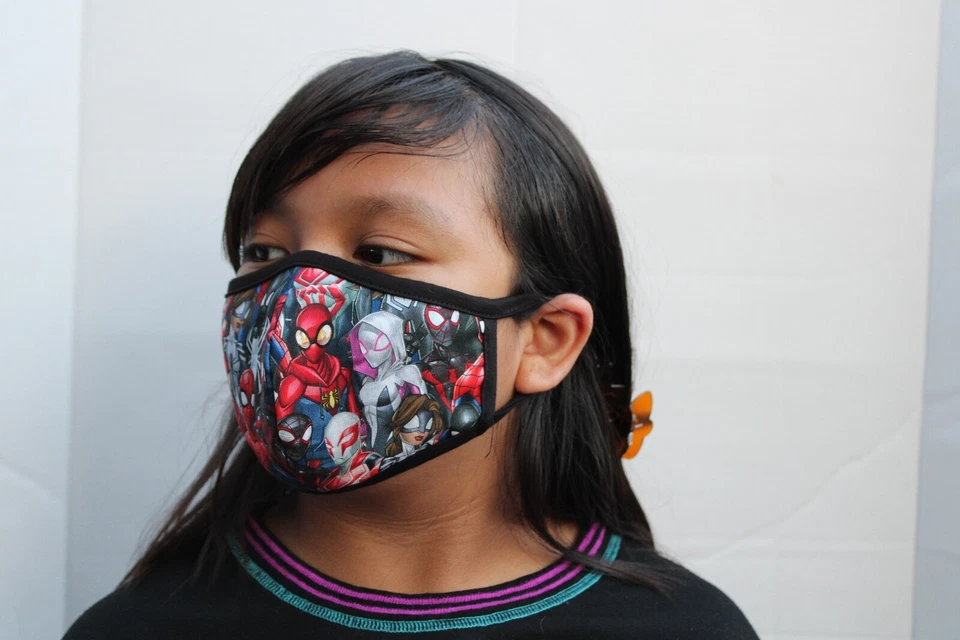 6 FACE MASK KIDS COTTON FABRIC (8 TO 12 )YEARS OLD ) WITH POCKET - Image 3 of 4