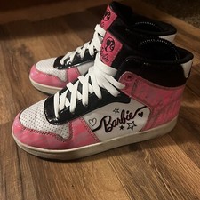 Barbie Mattel High top Sneakers Pink White Youth girls Shoes Size 3