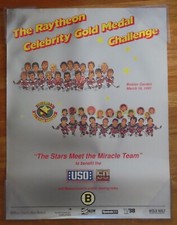 1991 RAYTHEON CELEBRITY 80 GOLD MEDAL CHALLENGE ALL STAR HOCKEY Poster JIM CRAIG