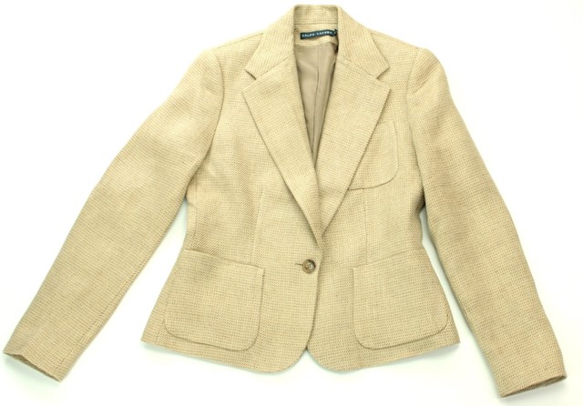 ralph lauren tan linen blazer