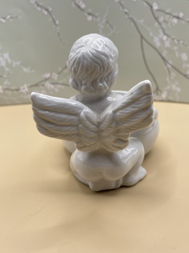 Ceramic Angel/Cherub Tealight Candle Holder ~Trinket Dish 3.25 X4.5 Religious  - Picture 4 of 9