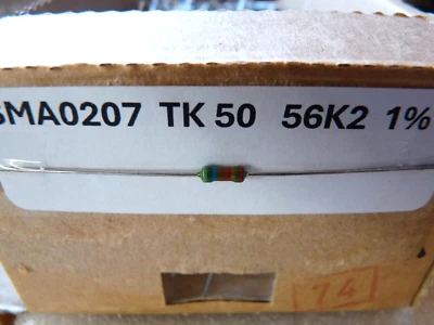 10x Vishay Draloric MK2 Résistance Couche Métal 56K2 0.6W 1% 50ppm