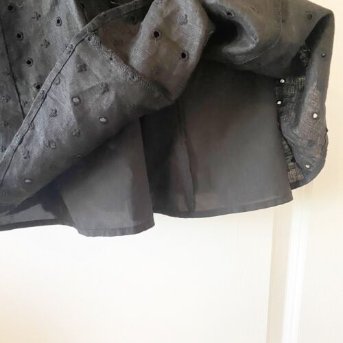 REFORMATION Women’s Maldives Black Linen Eyelet Midi Dress Sz 0 Cottagecore - Picture 7 of 11