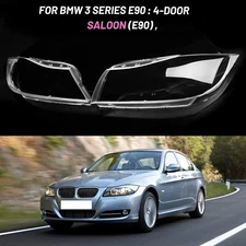 Xenon Headlight Headlamp Clear Lens Cover Pair For BMW 3 E90 Sedan 2009-2012
