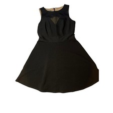 Donna Ricco NY Dress Womens Size 10 Black Sheer peep Cocktail Party Little Black