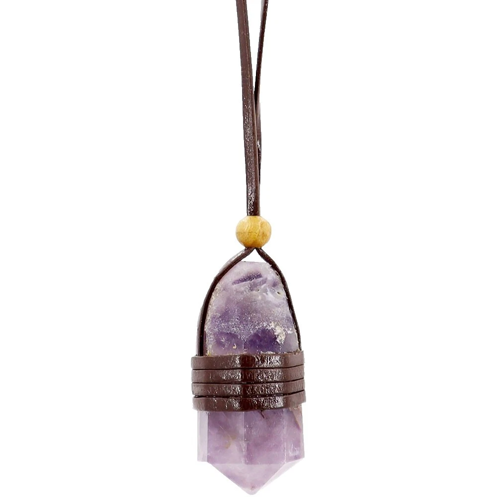 Leather Amethyst Handcrafted Necklaces & Pendants