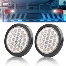 2Pcs 4 Inch Round 24 LED Reverse Backup Tail Lights Trailer Truck Waterproof 24V