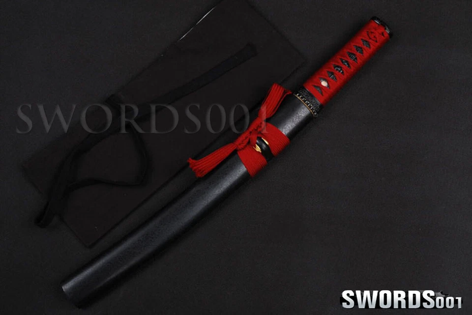 Espada tanto de acero al carbono cuchillo japonés autodefensa unokubitsukuri rojo oscuro ito Foto 2 de 4