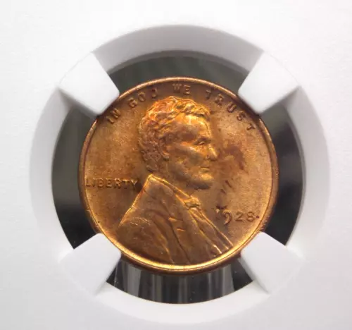 1928 "P" Lincoln WHEAT Cent Penny 1c NGC Unc Details #031 Uncirculated ECC&C Inc