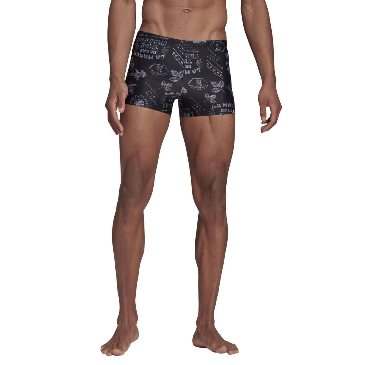 ボクシング u Adidas Men Festival Wild Boxer Swim Shorts Palm Fish Black | eBay