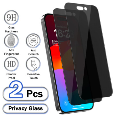 For iPhone 15 14 Pro Max 13 12 Anti-Spy Tempered Glass Privacy Screen Protector