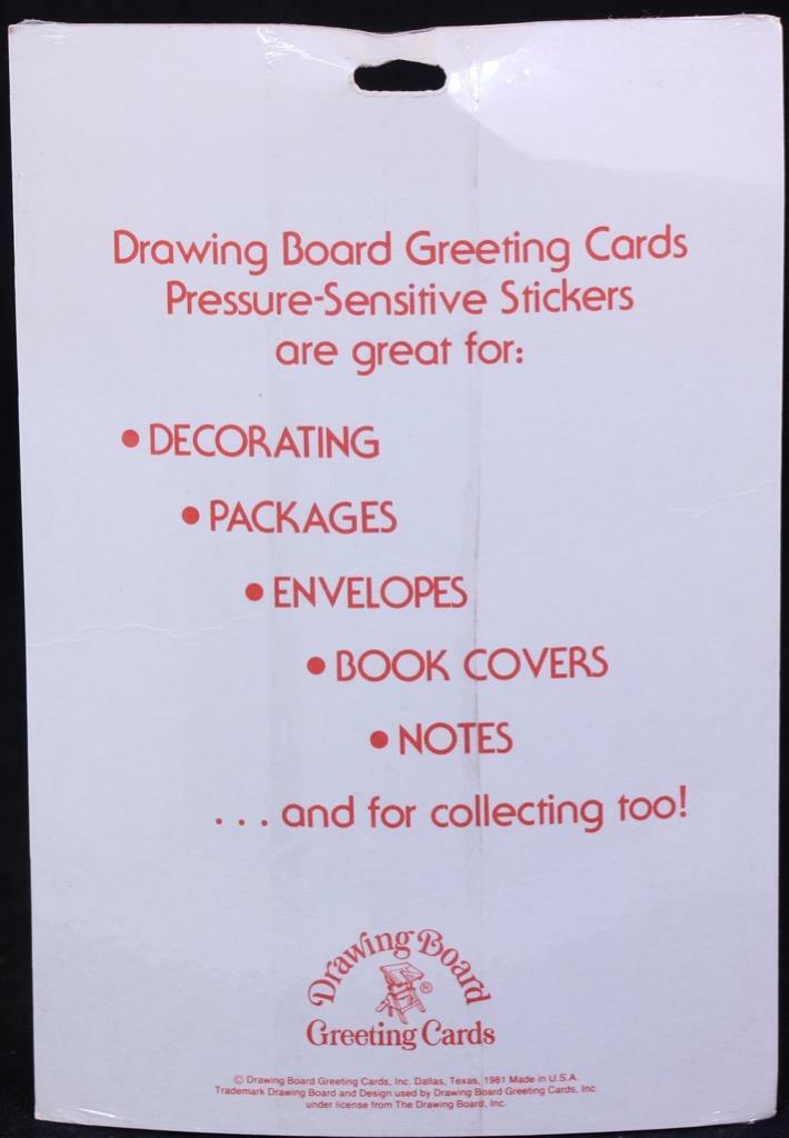 ONE (1) Vintage Drawing Board Christmas Stickers 3 Sheets in Package