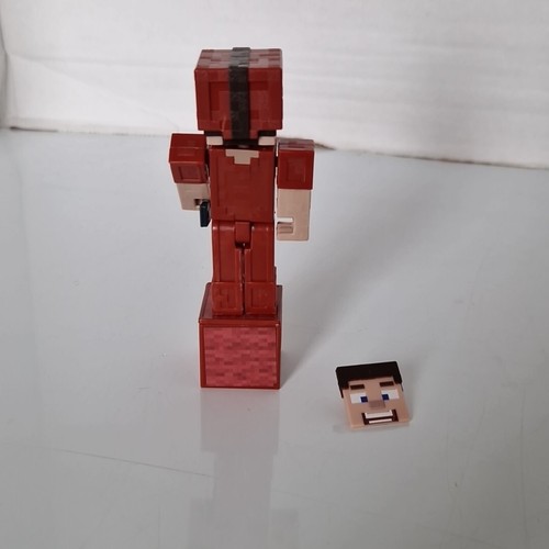 Mattel Minecraft Steve Figure In Red Leather Armor 3.5” Complete - Picture 8 of 11