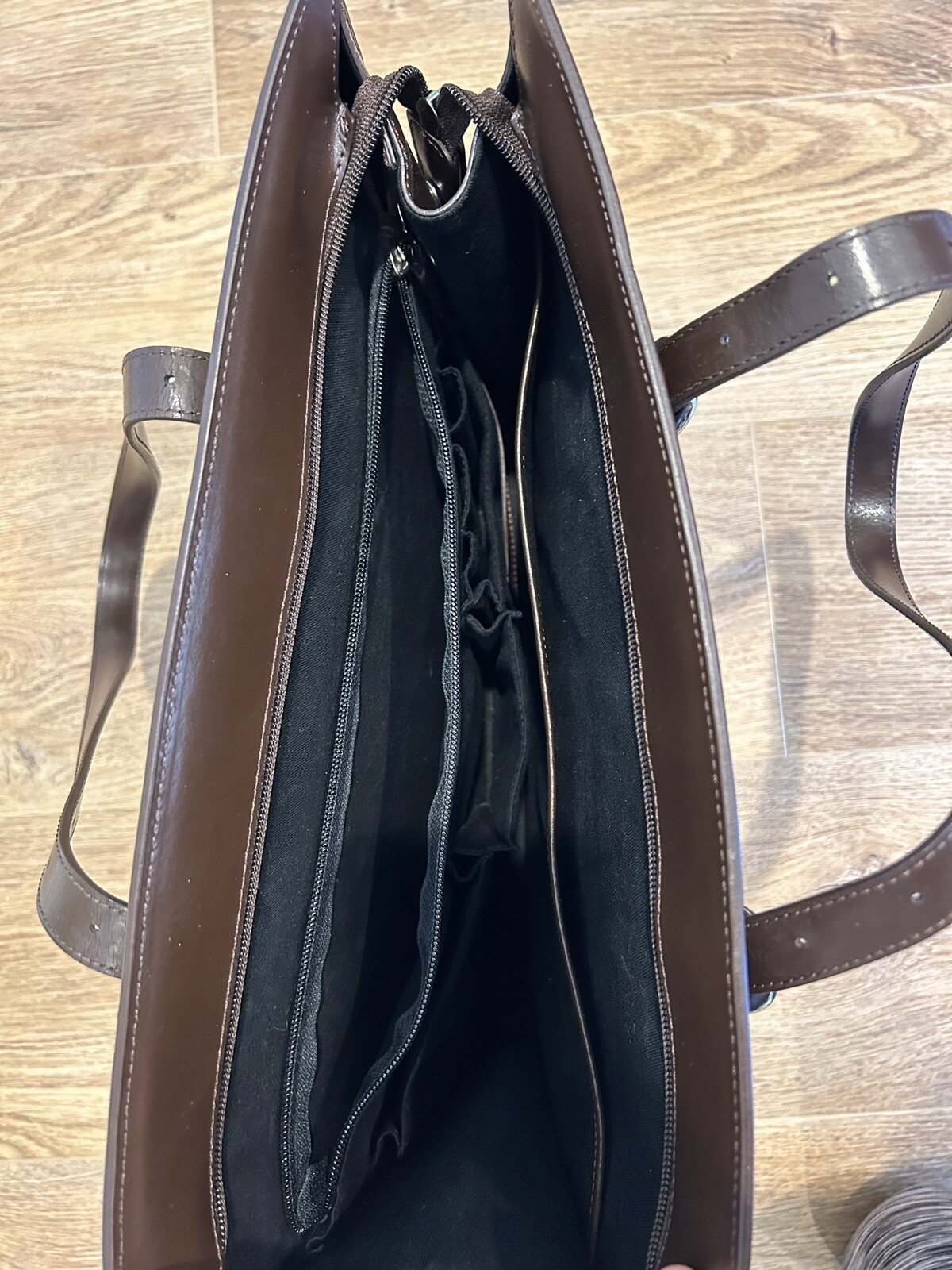 Vintage JACK Brown Italian Leather Orange Str… Gem