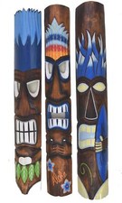 3 maschere da parete tiki 100 cm legno hawaii 3 maschere tiki maschera da parete maschera maui