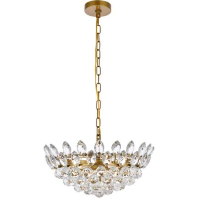 Living Dining Room Chandelier Crystal Pendant Brass Light Fixture Lighting 18''