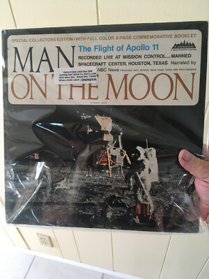 RARE VTG Man on the Moon The Flight of Apollo 11 Vinyl LP Record 1969 VG+/G HTF