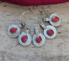 Kuchi Tribal Coin Pendants Kochi Adornment Orange 5x 20079 