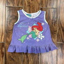 Vintage Little Mermaid Ariel Disney Store Ruffled Tank Top Size 3T